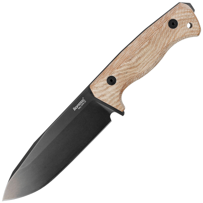 LionSteel T6B 3V CVN taktický nůž do přírody 14,8 cm, černá, hnědá, Micarta, pouzdro Kydex