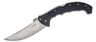Cold Steel 21TBXS Talwar 5 1/2" zsebkés 14 cm, fogazott penge, fekete, G10