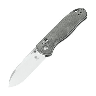 Kizer V3619C3 Drop Bear Grey Micarta zsebkés 7,6 cm, Stonewash, szürke, Micarta