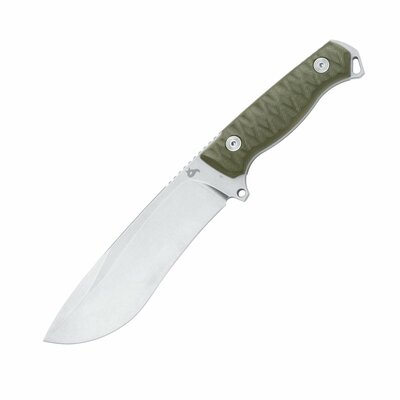 FOX knives BF-757 OD BLACK GOLEM kempinkový nůž 14 cm, Stonewash, zelená, G10