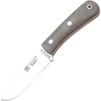 JOKER CV134 Montanero outdoorový nůž 11 cm, Satin, šedá, Micarta, kožené pouzdro