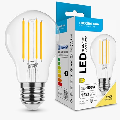 Modee Smart Lighting LED Filament Globe žárovka E27 11,2W teplá bílá (ML-A60F2700K11,2WE27N)