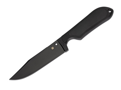 Spyderco FB04PBB Street Bowie taktický nôž 12,8 cm, celočierna, FRN a Kraton, plastové puzdro