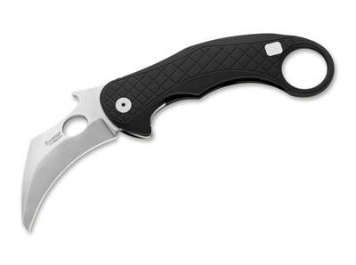 LionSteel 01LS202 LE One Black zsebkés - karambit 8,2 cm, Stonewash, fekete, alumínium