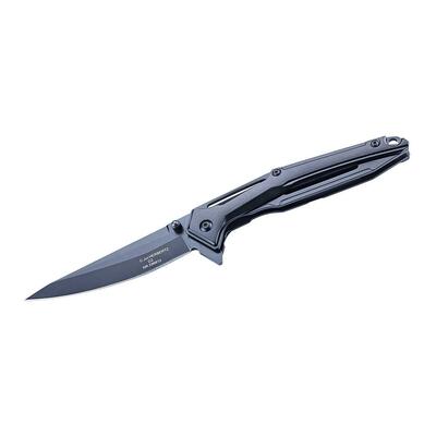Herbertz 596612 jednoručný vreckový nôž 9,6cm D2, CNC frézovaný hliník, čierna 