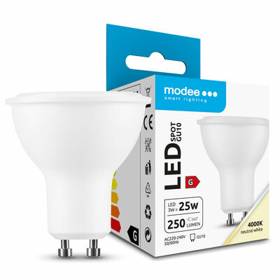 Modee LED bodová žárovka Spot Alu-Plastic 3W GU10 250 lm neutrální bílá (ML-GU10P4000K3W)