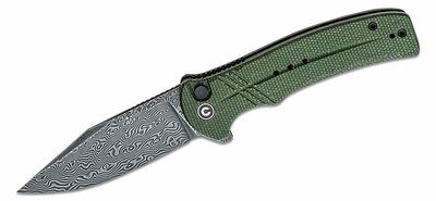 CIVIVI C20038D-DS1 Cogent kapesní nůž 8,8 cm, damašek, zelená, Micarta