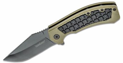 Kershaw K-8760 FAULTLINE vreckový nôž 7,6 cm, olivovo-čierna, GFN