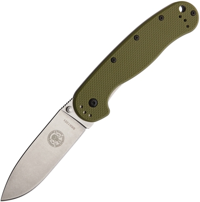 ESEE BRK1301OD Avispa OD Green vreckový outdoorový nôž 8,9 cm, Stonewash, zelená, FRN