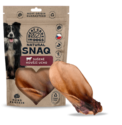 DOG SNAQ 99190 doplnkové krmivo pre psy - sušené hovädzie ucho 1ks