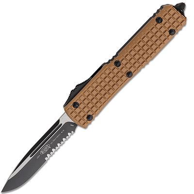 Microtech 121-2FRGTTAS Ultratech Tan automata zsebkés 8,5 cm, fekete, barna, alumínium