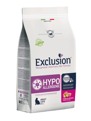 EXCLUSION CHYP03 HYPOALLERGENIC veterinární krmivo pro kočky 300g, vepřové/brambory