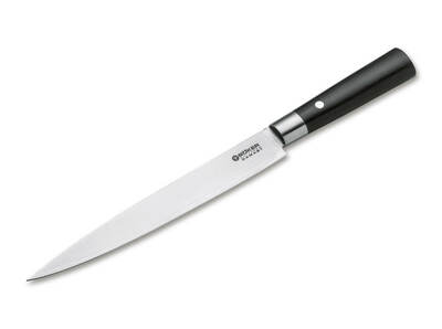 Böker Manufaktur Solingen 130425DAM Damascus Black řezací nůž 22,9 cm, damašek, černá překližka