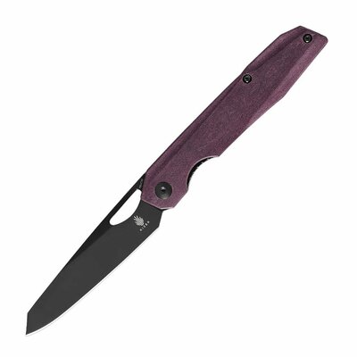 Kizer V4545C2 Genie Red vreckový nôž 8,6 cm, čierna, červená, Richlite (kompozit)