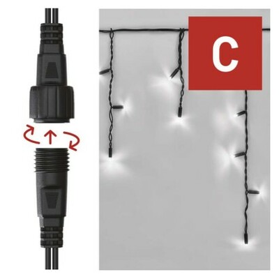 D2CC03 Emos Lighting Profi LED spoj. řetěz problikávající – rampouchy, 3 m, vnější, studená bílá