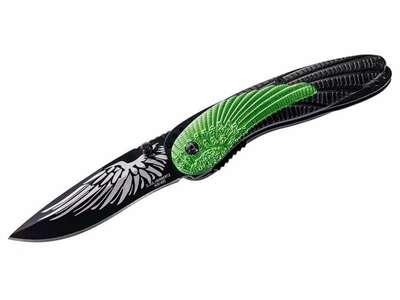 Herbertz 582112 jednoručný vreckový nôž 8,5cm, hliník, čierno-zelená, 3D krídlo