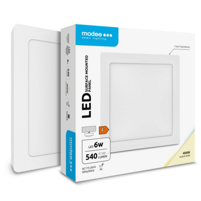 Modee čtvercový LED panel - montovatelný 6W 540 lm neutrální bílá (ML-LPS4000K6WA2N)