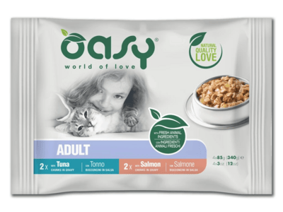 OAWCAPEF0340 Oasy Chunks in gravy Multipack Adult Fish Selection 4x 85g