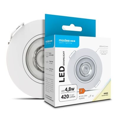 Modee LED okrúhle svietidlo 4,8W 420lm D80xH32mm, neutrálna biela, biela (ML-DL4000K4,8WR-WN)