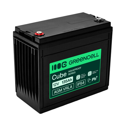 AGM12V135AH-H Green Cell AGM VRLA 12V 135Ah karbantartásmentes akkumulátor hajókhoz, fotovoltaikus r