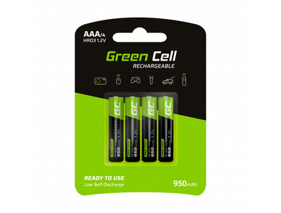Green Cell GR03 4x AAA HR03 újratölthető elemek 950 mAh