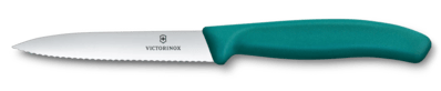 Victorinox 6.7734.C1 Nôž na ovocie a zeleninu, 10cm, zubkovaný, špicatý, zelený