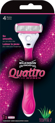 7001380E Wilkinson Quattro for Women holiaci strojček + 1 hlavica