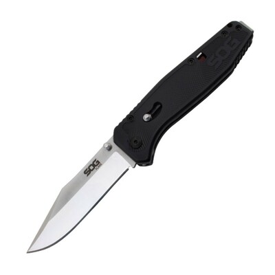 SOG-FLA1001-CP FLARE SATIN vreckový nôž s asistenciou 8,9 cm, čierna, GRN