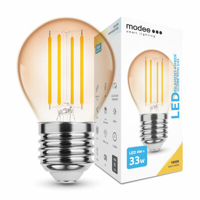 Modee Smart Lighting LED Filament Amber Globe Mini žárovka E27 4W teplá bílá (ML-G45FA1800K4WE27)