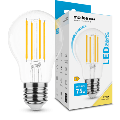 Modee Smart Lighting LED Filament žárovka E27 8W teplá bílá (ML-A60F2700K8WE27D)