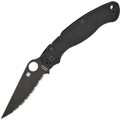 Spyderco C36GSBK2 Military 2 All Black Serrated vreckový nôž 10,2 cm, celočierna, G10