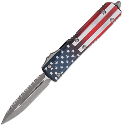 Microtech 122-12APFLAGS Ultratech Flag Full Serrated automatický nůž 8,8 cm, Apocalyptic, hliník