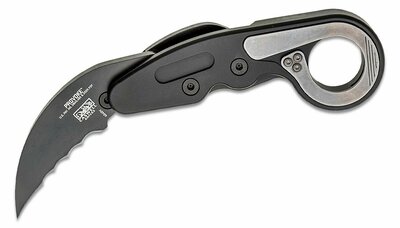 CRKT CR-4040V PROVOKE™ VEFF SERRATIONS™ zsebkés - karambit 6 cm, fekete, alumínium