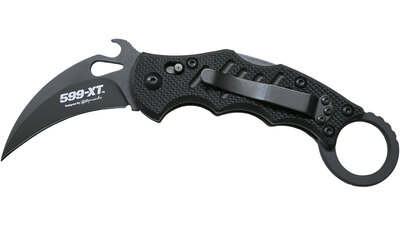 FOX knives FX-599 XT Karambit taktický vreckový nôž 6,5 cm, celočierna, G10