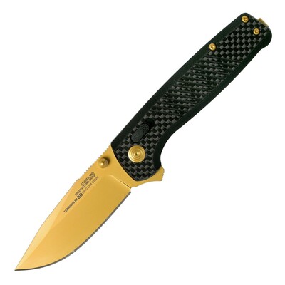 SOG-TM1033-BX TERMINUS XR LTE - CARBON & GOLD zsebkés 7,5 cm, arany/fekete, szénszálas G10 