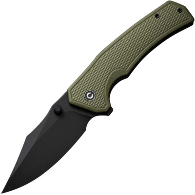 CIVIVI C23003D-2 Vexillum zsebkés 9,7 cm, Fekete Stonewash, zöld, G10