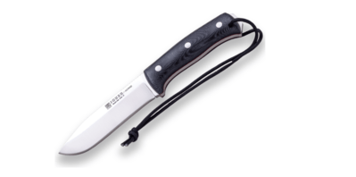 JOKER CM125-P NOMAD vonkajší bushcraft nôž 12,7 cm, čierna, Micarta, kožené puzdro