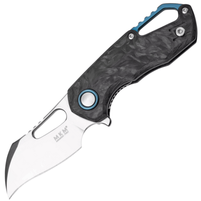 MKM MK FX03M-1CM ISONZO Hawkbill kapesní nůž 4,9 cm, Satin, mramorové uhlíkové vlákno