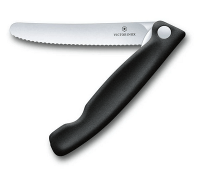 Victorinox 6.7833.F nôž na ovocie a  zeleninu, 11cm, skladací, zúbkovaný, čierny,