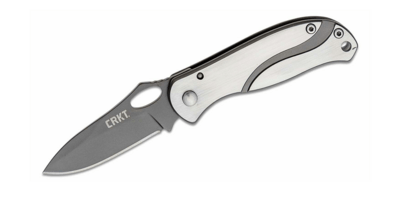CRKT CR-6470 PAZODA™ 2 SILVER BLACK vreckový nôž 5,4 cm, strieborno-šedá, celooceľový