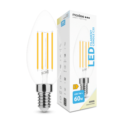 Modee Smart Lighting LED izzószálas gyertyakörte E14 7W, semleges fehér (ML-CF4000K7WE14)