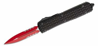 Microtech 122-2SL Ultratech Sith Lord Part Serr. automata gyűjtőkés 8,8 cm, fekete, alumínium