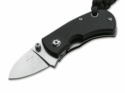 Böker Plus 01BO317 ROCKHOPPER menší kapesní nůž 4 cm, černá, G10, pouzdro nylon