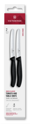 Victorinox 6.7833.2 nôž na rajčiny/stolovanie 11 cm, čierna, zúbkovaná, polypropylén, 2ks