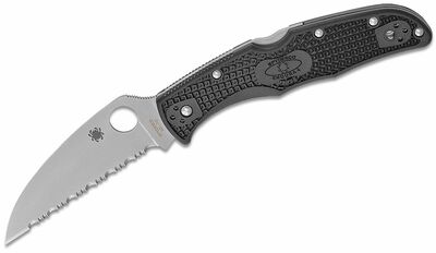 Spyderco C10FSWCBK Endura 4 fogazott fekete zsebkés 9,6 cm, fekete, FRN