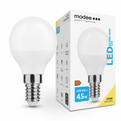 ML-G452700K6WE14N Modee Lighting LED žárovka Globe Mini G45 6W E14 180° 2700K (550 lumen) ERP