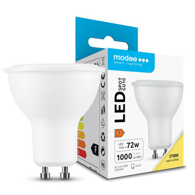 ML-GU10P2700K10WN Modee Lighting LED Izzo Spot Alu-Plastic 10W GU10 110° 2700K (1000 lumen) ERP
