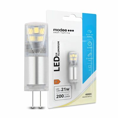 Modee  Lighting LED žiarovka G4 Aluminium AC-DC 12V 1,8W 4000K 200lm (ML-G4AAD4000K1,8WNB1)