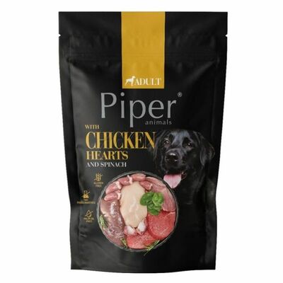 PIPER 12802532 kutyatáp tasak csirkeszívvel és spenóttal 500g