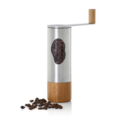 AdHoc MC02 Ručný mlynček na kávu Mrs. BEAN nerez/akácia